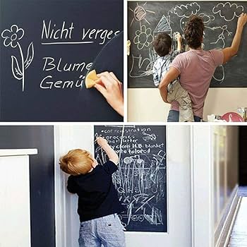 Children playing with blackboard