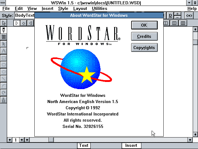 WordStar; a major early competitor of Microsoft Word