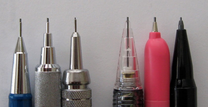 varieties of mechanical pencils which different mm leads some are thin some are thick 
